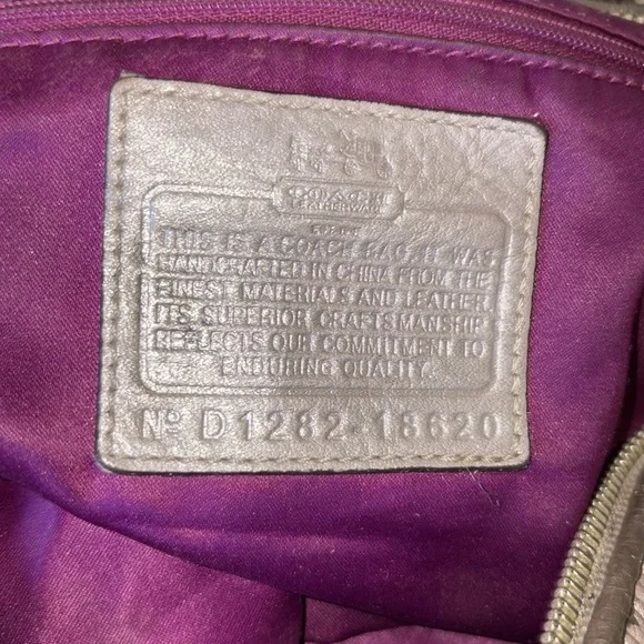 CoachMadison Sophia leather gatheredsilver graySatchel shoulder bag18620